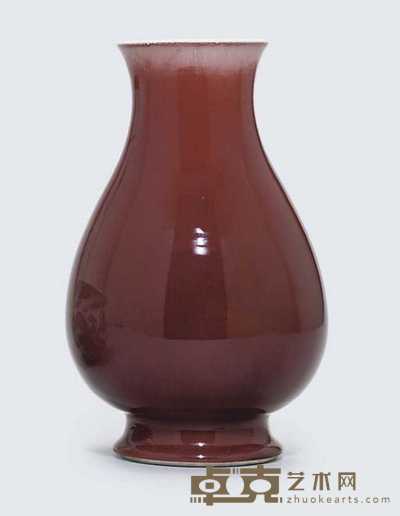 18TH 19TH CENTURY AN UNUSUAL LANGYAO-TYPE RED-GLAZED BALUSTER VASE, ZHI 